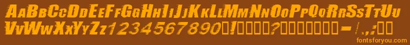Fonte StormExtrabold – fontes laranjas em um fundo marrom