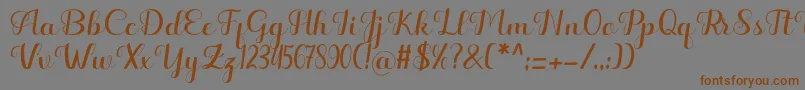 Hello Kayla Font – Brown Fonts on Gray Background