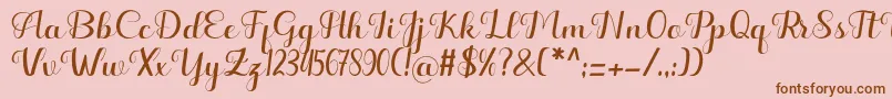 Hello Kayla Font – Brown Fonts on Pink Background