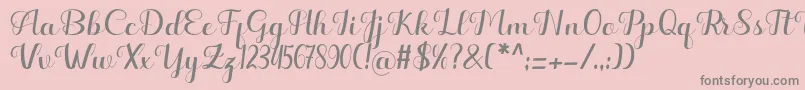 Hello Kayla Font – Gray Fonts on Pink Background