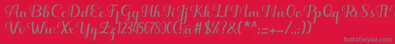 Hello Kayla Font – Gray Fonts on Red Background