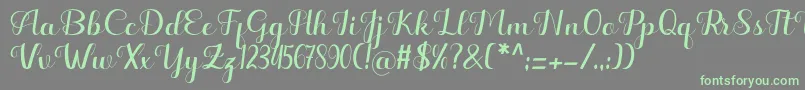 Hello Kayla Font – Green Fonts on Gray Background