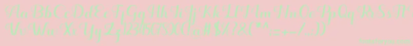 Hello Kayla Font – Green Fonts on Pink Background