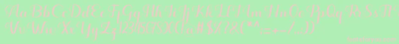 Hello Kayla Font – Pink Fonts on Green Background