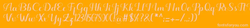 Hello Kayla Font – Pink Fonts on Orange Background
