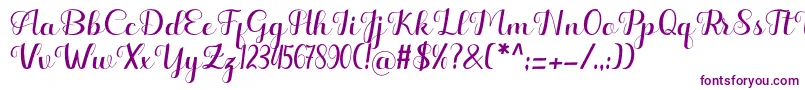 Hello Kayla Font – Purple Fonts on White Background