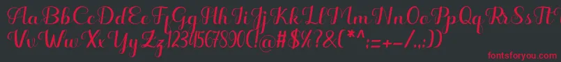 Hello Kayla Font – Red Fonts on Black Background