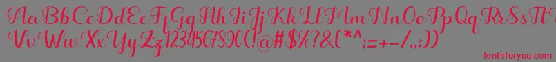 Hello Kayla Font – Red Fonts on Gray Background