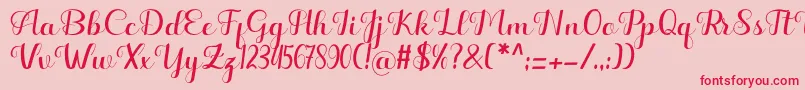 Hello Kayla Font – Red Fonts on Pink Background