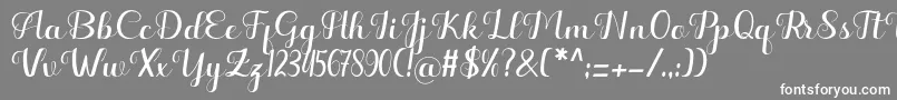 Hello Kayla Font – White Fonts on Gray Background