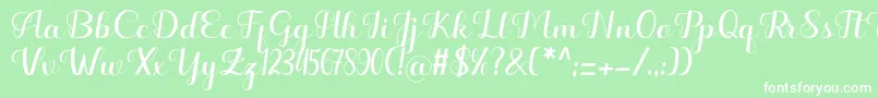Hello Kayla Font – White Fonts on Green Background