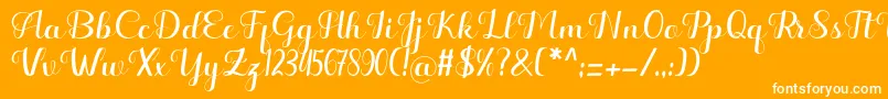 Hello Kayla Font – White Fonts on Orange Background