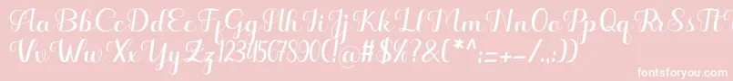 Hello Kayla Font – White Fonts on Pink Background