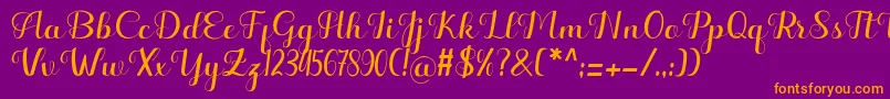 Hello Kayla Font – Orange Fonts on Purple Background