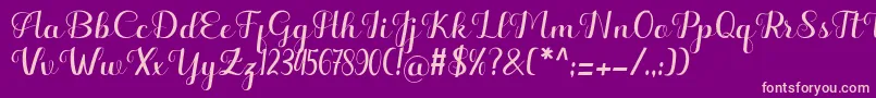 Hello Kayla Font – Pink Fonts on Purple Background