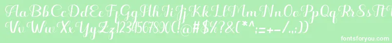 Hello Kayla Font – White Fonts on Green Background