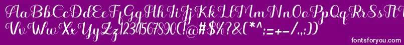 Hello Kayla Font – White Fonts on Purple Background