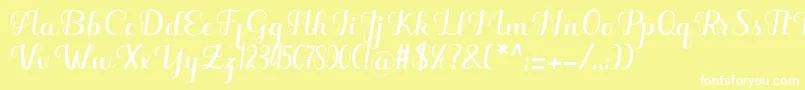 Hello Kayla Font – White Fonts on Yellow Background