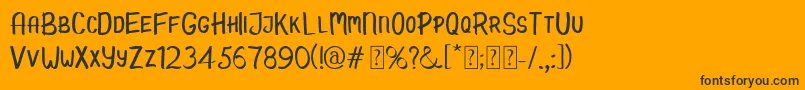 Hello Kids Demo Font – Black Fonts on Orange Background