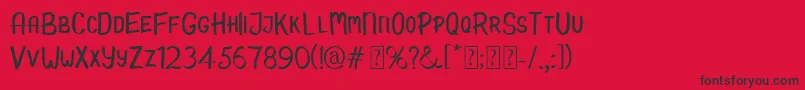 Hello Kids Demo Font – Black Fonts on Red Background