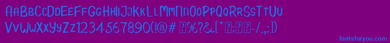 Шрифт Hello Kids Demo – синие шрифты на фиолетовом фоне