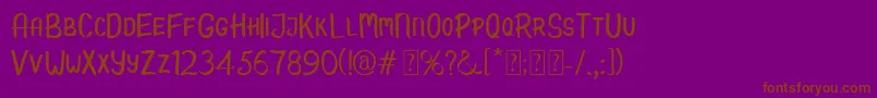 Шрифт Hello Kids Demo – коричневые шрифты на фиолетовом фоне