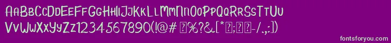 Шрифт Hello Kids Demo – зелёные шрифты на фиолетовом фоне