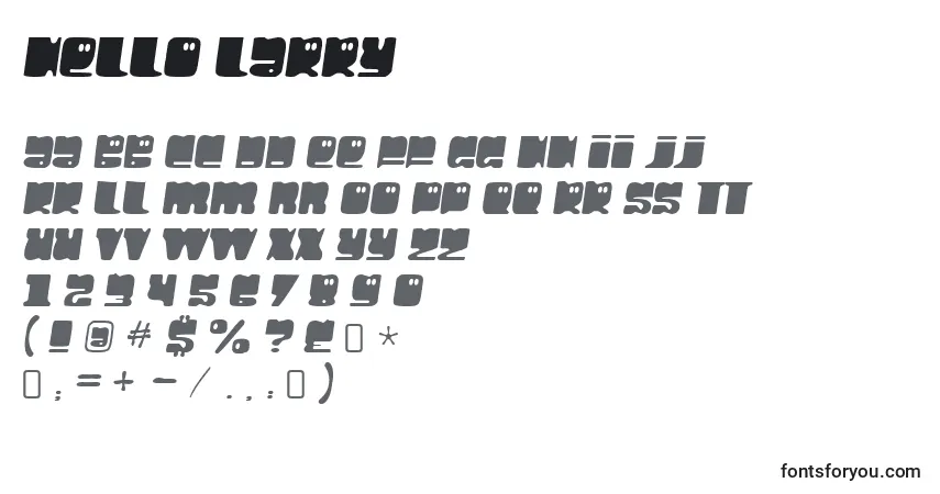 A fonte Hello larry – alfabeto, números, caracteres especiais