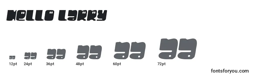 Hello larry Font Sizes