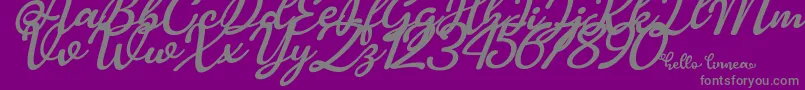 Police Hello Linnea italic – polices grises sur fond violet