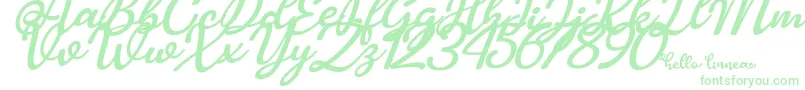 Czcionka Hello Linnea italic – zielone czcionki