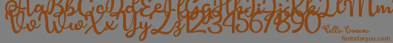 Hello Linnea Font – Brown Fonts on Gray Background