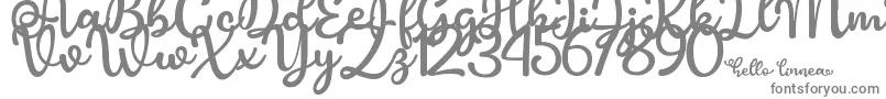 Hello Linnea Font – Gray Fonts on White Background