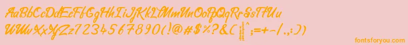 hello love Font – Orange Fonts on Pink Background