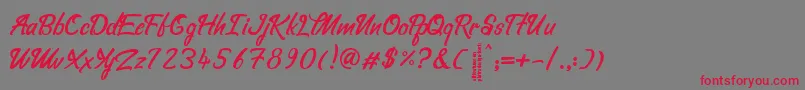 hello love-Schriftart – Rote Schriften auf grauem Hintergrund