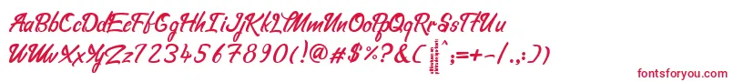 hello love Font – Red Fonts on White Background