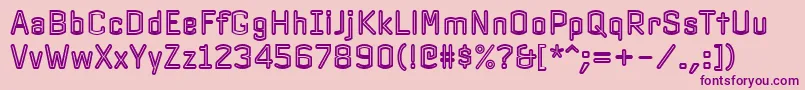 Fonte PfinterfaceInline – fontes roxas em um fundo rosa