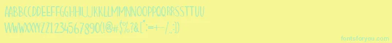 Hello Mozza Font – Green Fonts on Yellow Background