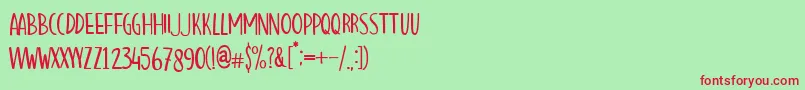 Fonte Hello Mozza – fontes vermelhas em um fundo verde