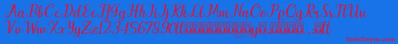 Hello Patty Font – Red Fonts on Blue Background