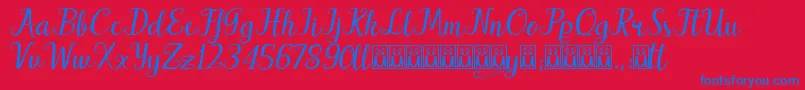 Hello Patty Font – Blue Fonts on Red Background