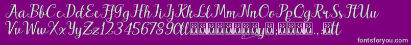 Hello Patty Font – Green Fonts on Purple Background