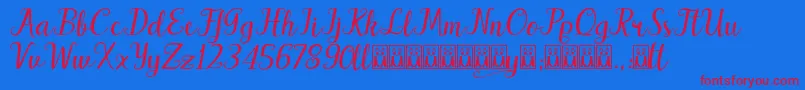 Hello Patty Font – Red Fonts on Blue Background