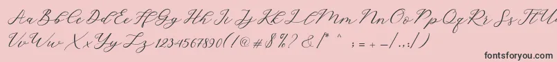 Hello Sarrah Font – Black Fonts on Pink Background