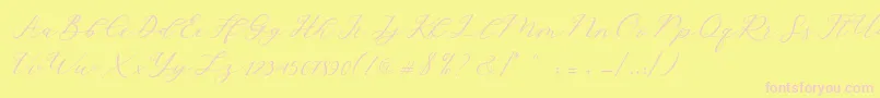 Hello Sarrah Font – Pink Fonts on Yellow Background