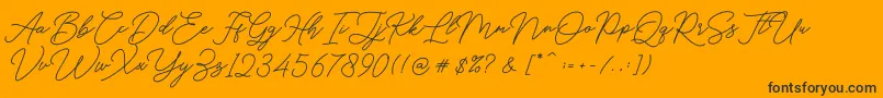 Hello Signature Font – Black Fonts on Orange Background