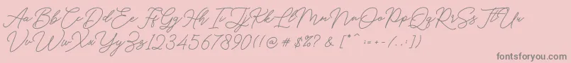 Hello Signature-Schriftart – Graue Schriften auf rosa Hintergrund