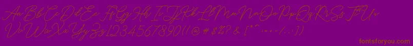 Hello Signature Font – Brown Fonts on Purple Background