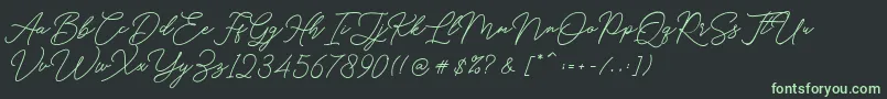 Fonte Hello Signature – fontes verdes em um fundo preto