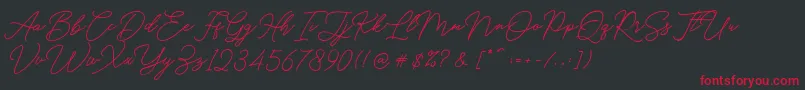 フォントHello Signature – 黒い背景に赤い文字